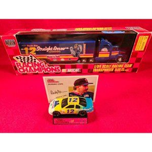 DERRIKE COPE NASCAR TRANSPORTER BUNDLE w/MATCHING STOCKCAR & PLAYER CARD - NIB